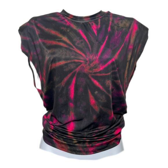 AFRM Tops - AFRM Billie Shoulder Pad Crew Neck Drop Arm Draped Top M
